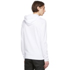 Balmain White Rubberized Logo Hoodie