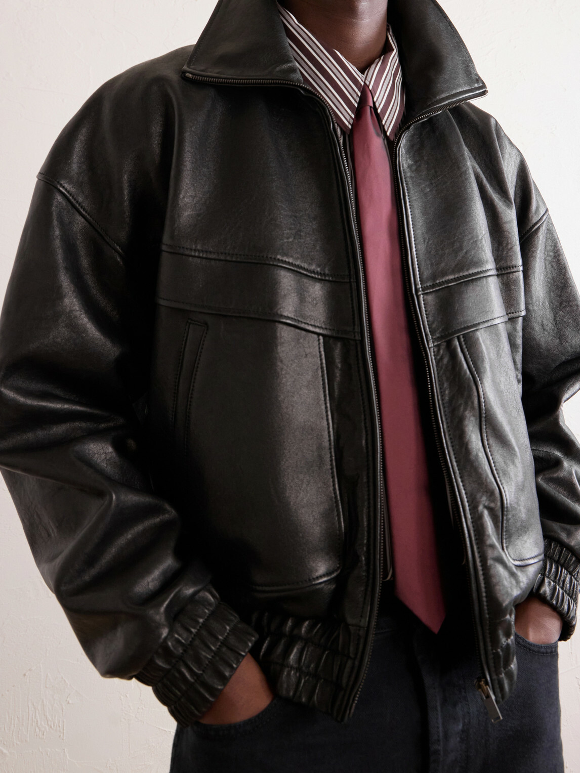 SAINT LAURENT - Leather Jacket - Black