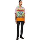 Versace Jeans Couture Pink Paisley Fantasy Short Sleeve Shirt