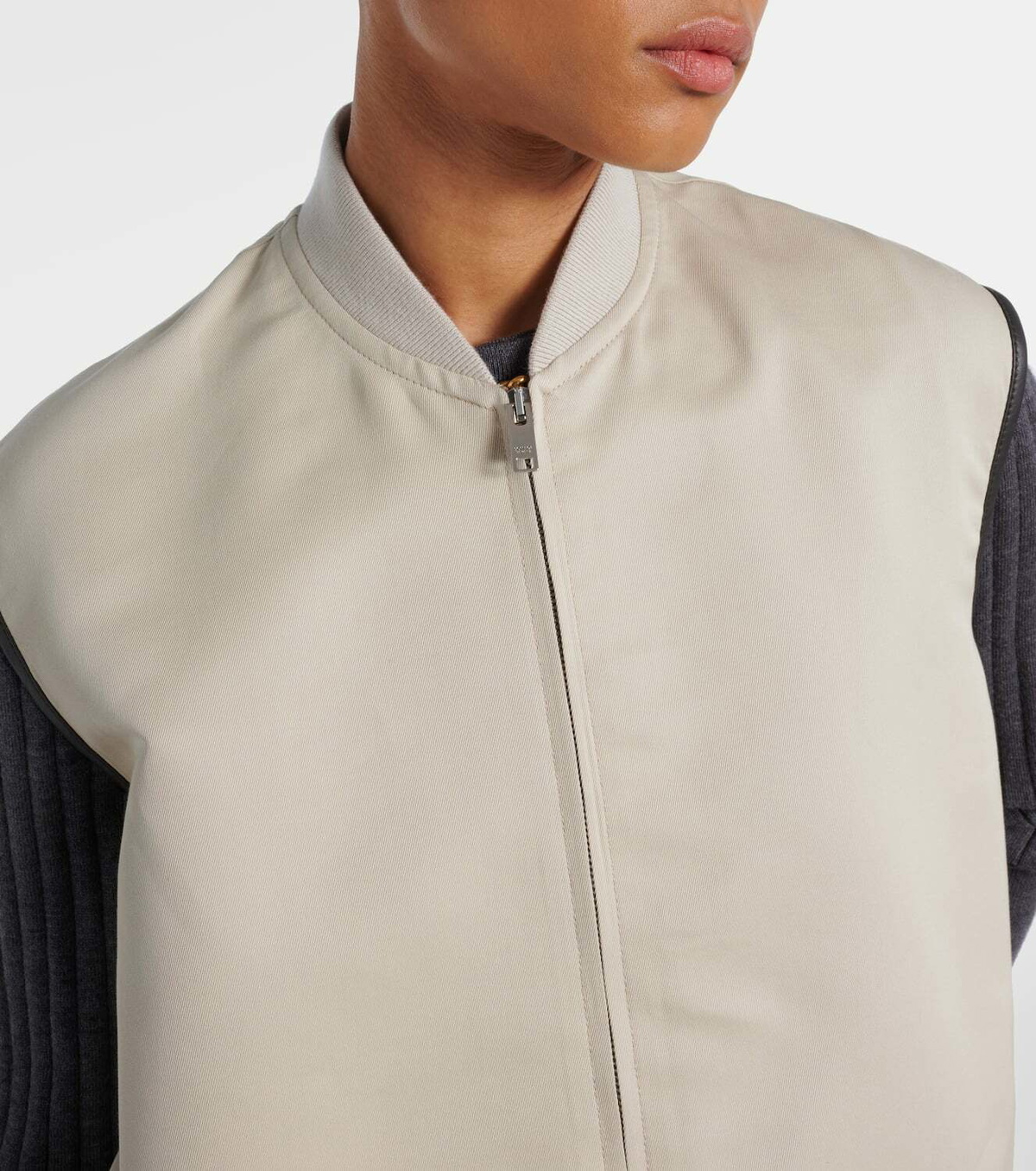 Bottega Veneta Leather-trimmed cotton and silk vest