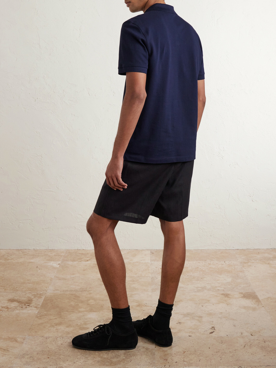 Orlebar Brown - Alex Straight-Leg Linen Drawstring Shorts - Black
