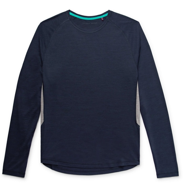 Photo: Orlebar Brown - Ottley Merino Wool and ThermoCool-Blend T-Shirt - Blue