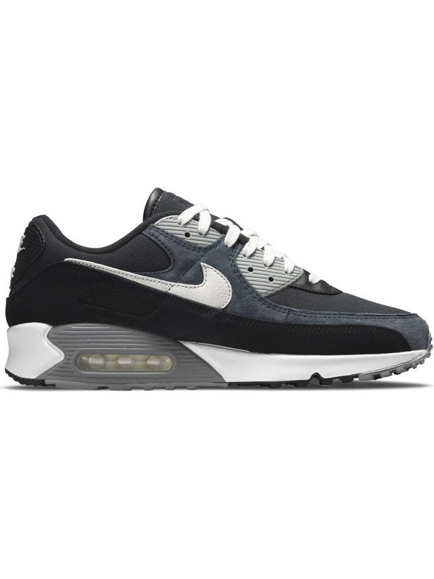Photo: Nike - Air Max 90 Premium Suede and Leather-Trimmed Canvas Sneakers - Black