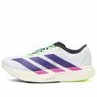 Adidas Running adidas Adizero Evo SL Sneaker in White/Collegiate Purple/Lime Burst