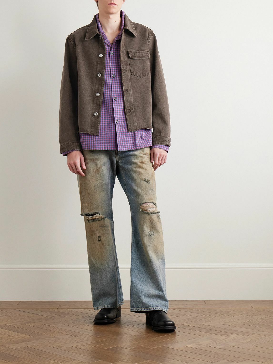 Our Legacy - Rebirth Distressed Denim Jacket - Brown Our Legacy