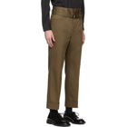 Neil Barrett Khaki Gabardine Slim Tube Trousers