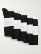 Organic Basics - Ten-Pack Organic Cotton-Blend Socks - Black