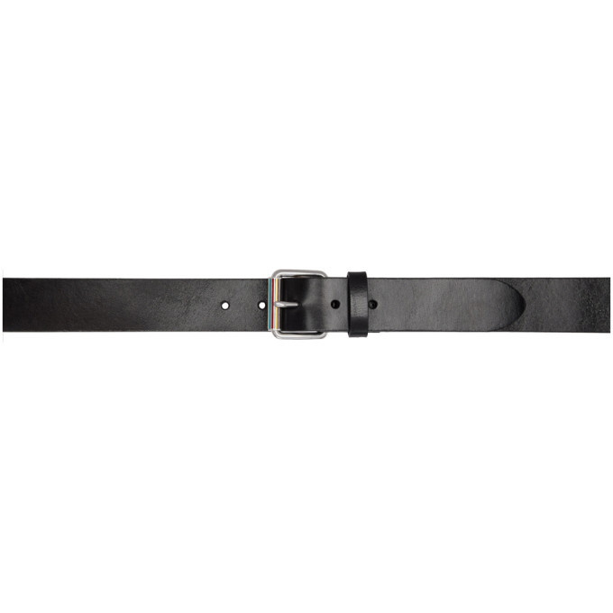 Photo: Paul Smith Black Leather Signature Stripe Roller Belt