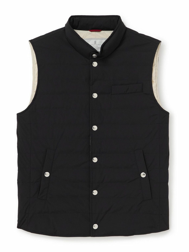 Photo: Brunello Cucinelli - Quilted Shell Down Gilet - Black