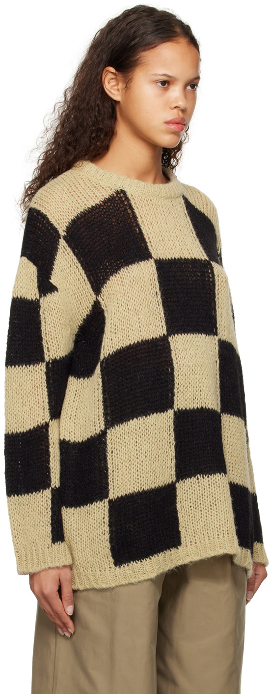 TheOpen Product Beige Check Sweater