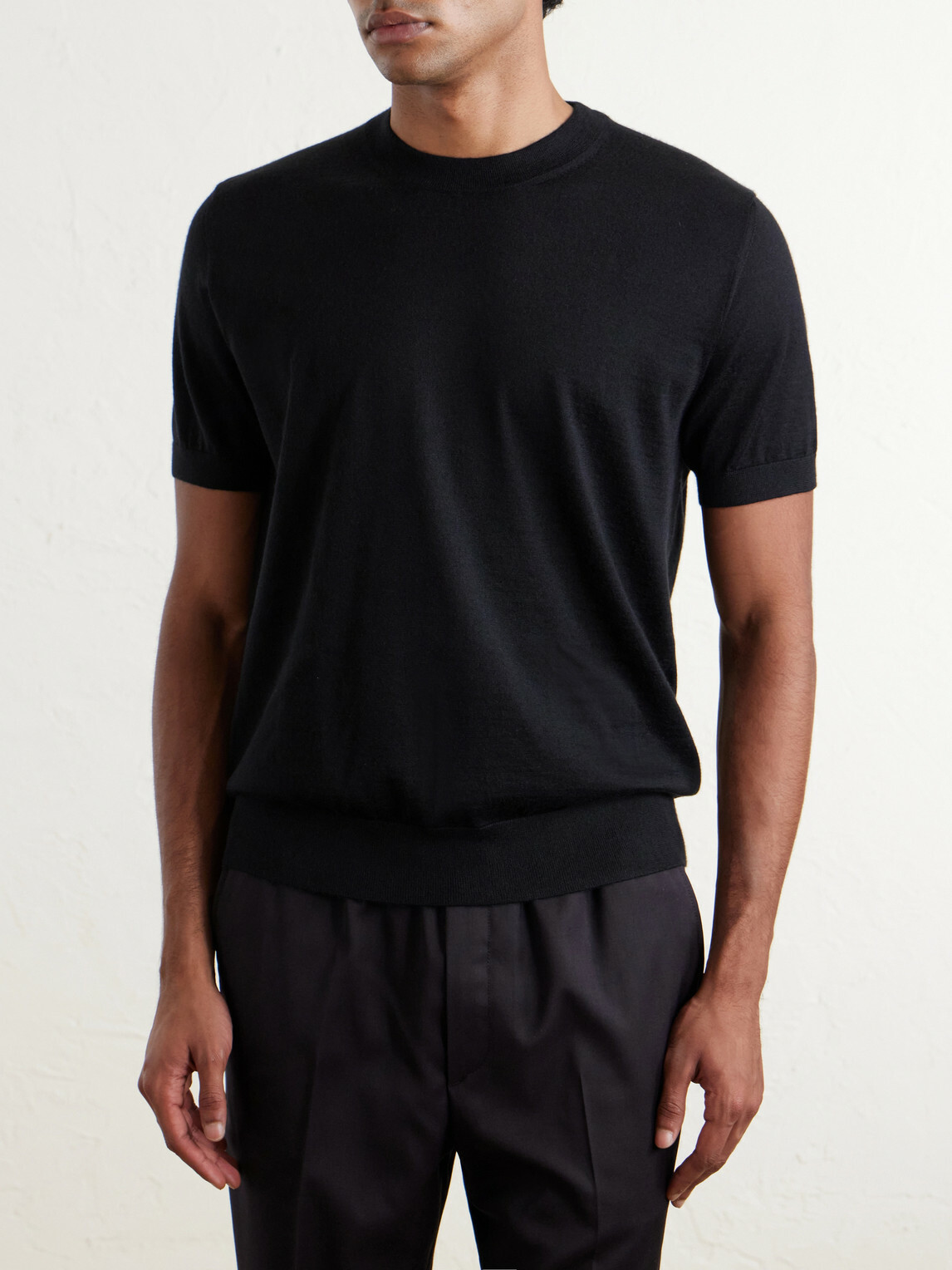 Brioni - Cashmere and Silk-Blend T-Shirt - Black