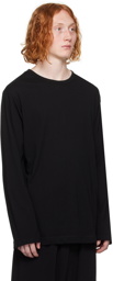 Yohji Yamamoto Black Crewneck Long Sleeve T-Shirt