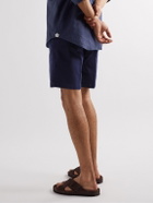 MP Massimo Piombo - Straight-Leg Cotton-Blend Gabardine Bermuda Shorts - Blue