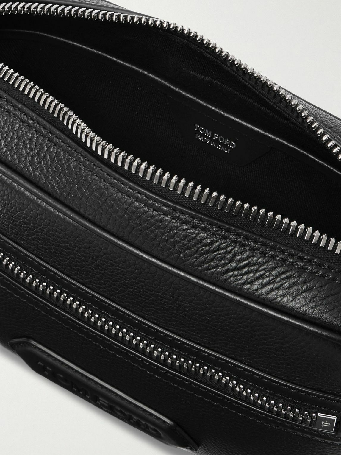 TOM FORD - Logo-Appliquéd Full-Grain Leather Messenger Bag