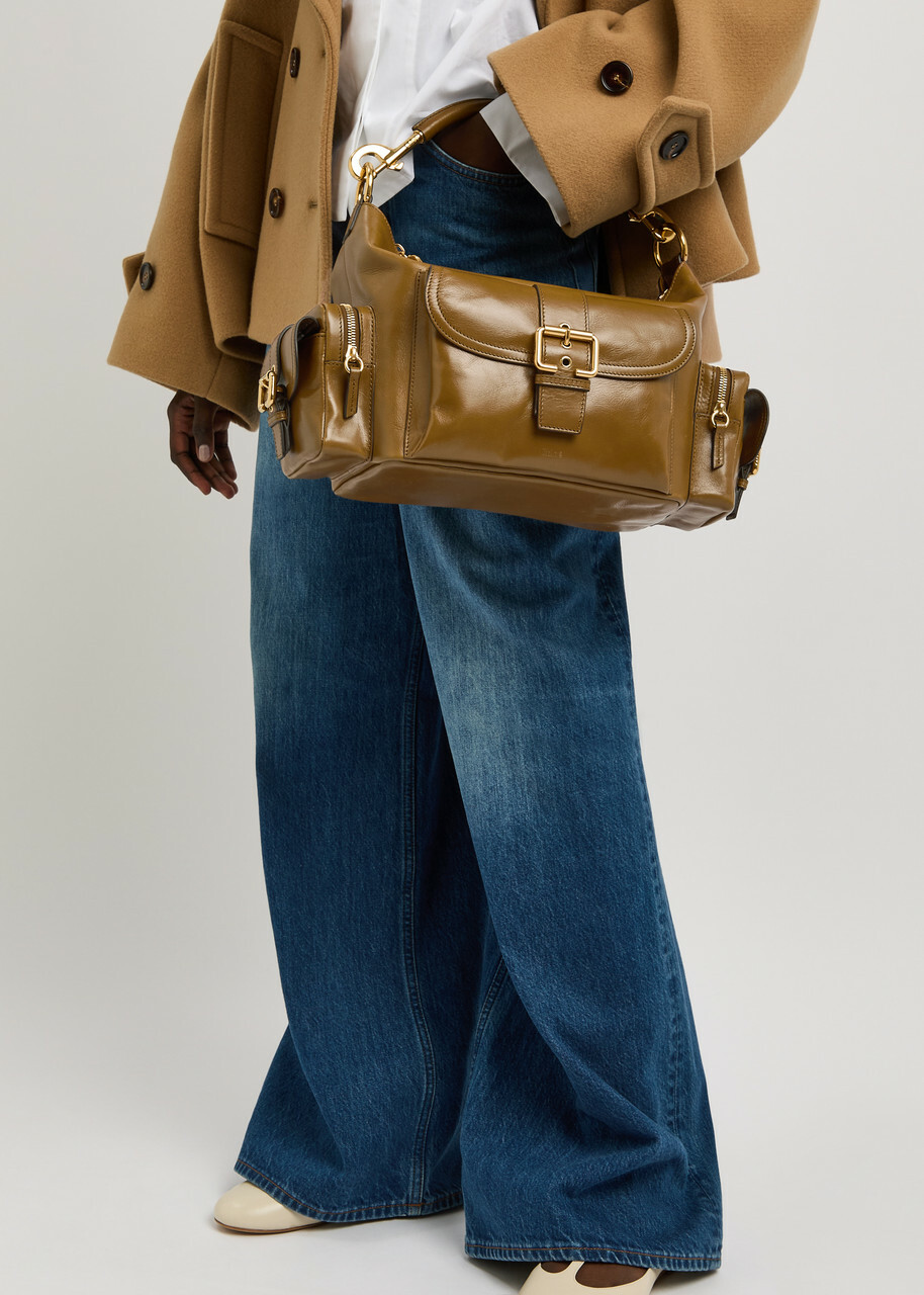 Chloe Large Glossed Leather Camera bag - Khaki - One Size Chloe