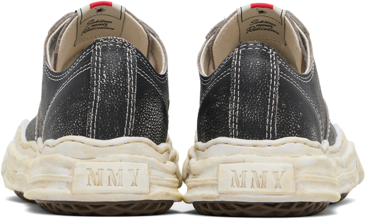 Maison MIHARA YASUHIRO Black 'Hank' OG Sole Shrink Leather Low-Top Sneakers