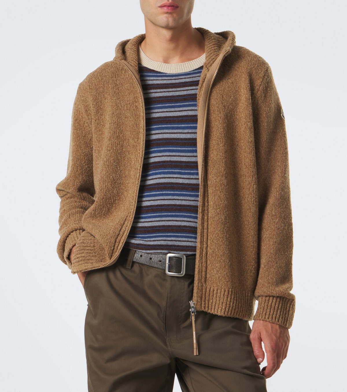 Moncler Bouclé wool-blend zip-up hoodie