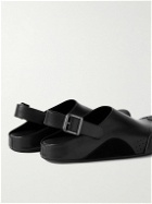 Marni - Rubber and Suede-Trimmed Leather Clogs - Black