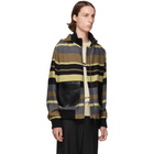 Loewe Tan and Grey Striped Fox Hood Blouson Jacket