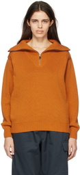 GR10K Orange Anti Cotton Half-Zip Sweater