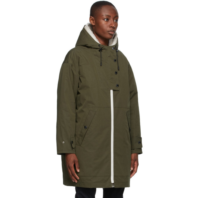 Yves Salomon - Army Green Down Shearling Bachette Long Parka Yves Salomon