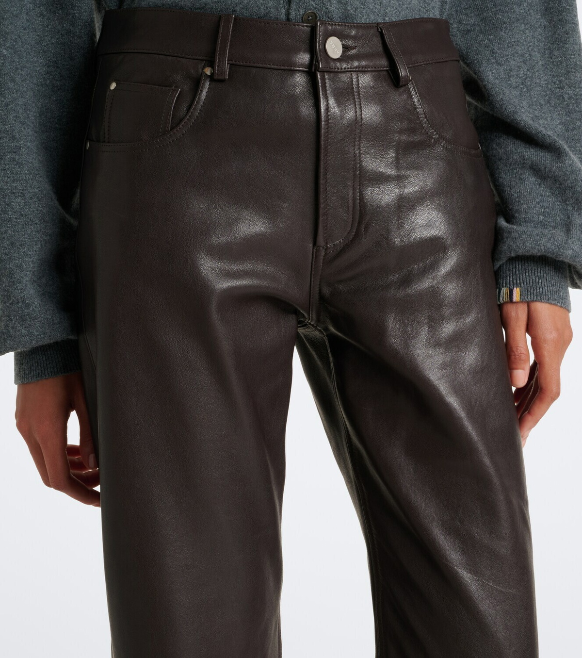 Arma Jean leather straight pants