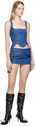 Lado Bokuchava SSENSE Exclusive Blue Denim Miniskirt