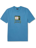 STÜSSY - Printed Cotton-Jersey T-Shirt - Blue