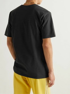 Stussy - Logo-Print Garment-Dyed Cotton-Jersey T-Shirt - Black