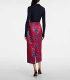 Emilia Wickstead Lorelei floral duchess satin pencil skirt