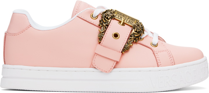 Photo: Versace Jeans Couture Pink Baroque Buckle Court 88 Sneakers