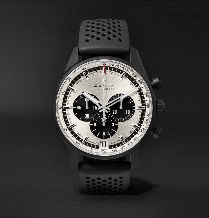 Photo: Zenith - El Primero Chronomaster 1969 42mm Ceramicised Aluminium and Rubber Watch - Silver