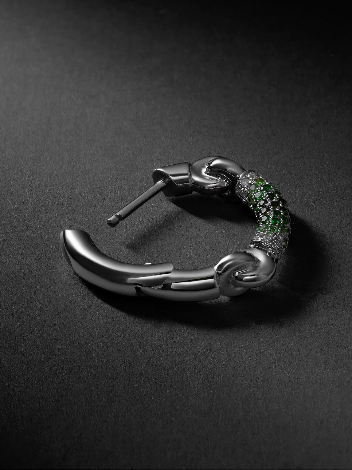 MAOR - The Equinox White Gold, Diamond and Tsavorite Single Earring