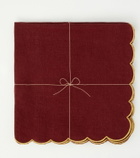 Once Milano Set of 4 scalloped linen napkins