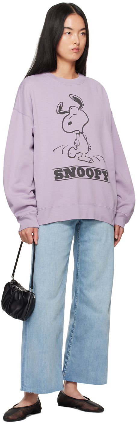 Re/Done Purple Hanes Edition Snoopy Dancing Sweatshirt