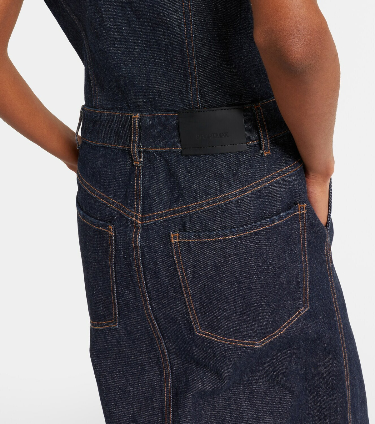 Sportmax Farfalla denim midi dress