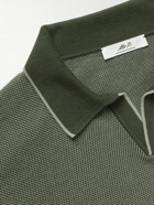 Mr P. - Johnny Birdseye Cotton Polo Shirt - Green