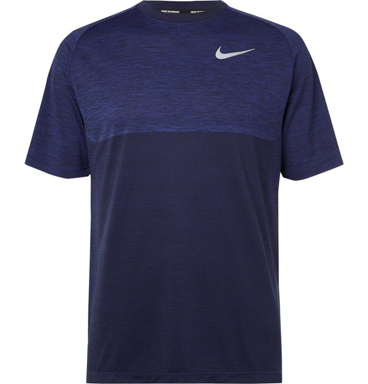 Photo: Nike Running - Medalist Mélange Dri-FIT T-Shirt - Blue