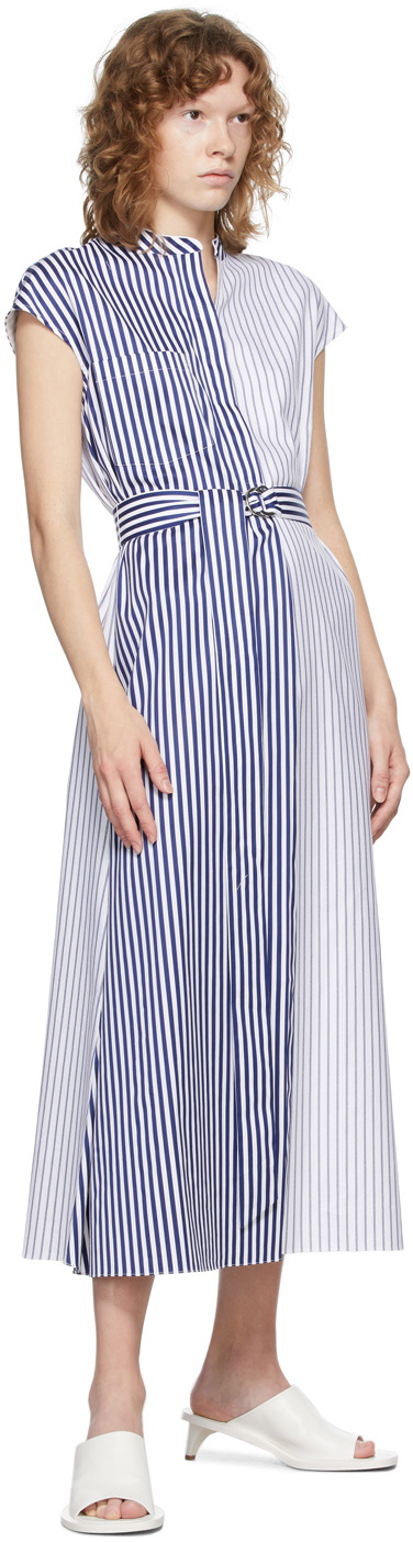 Partow White & Blue Amari Dress