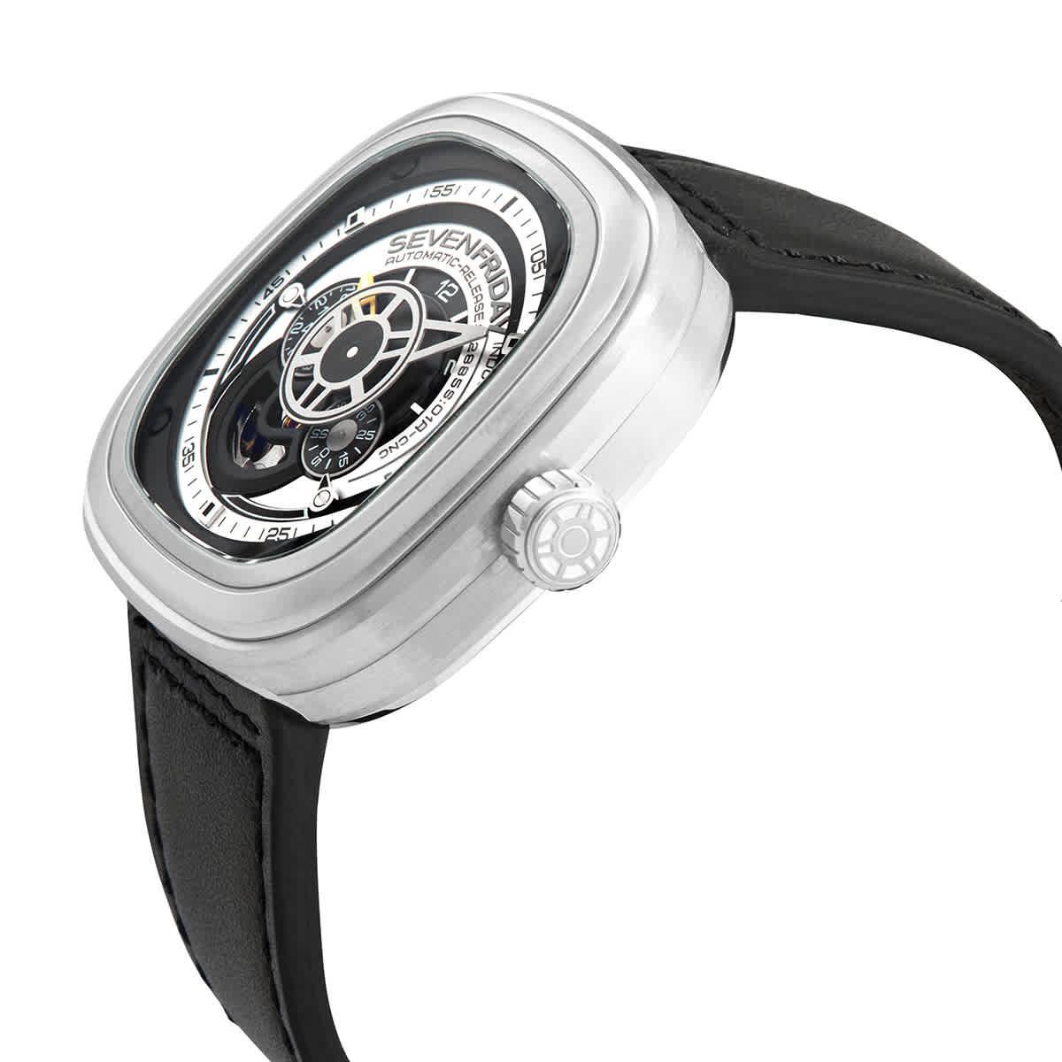 Sevenfriday Automatic Black Leather Band Mens Watch P1B/01