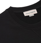 ALEXANDER MCQUEEN - Slim-Fit Logo-Print Webbing-Trimmed Looback Cotton-Jersey Sweatshirt - Black