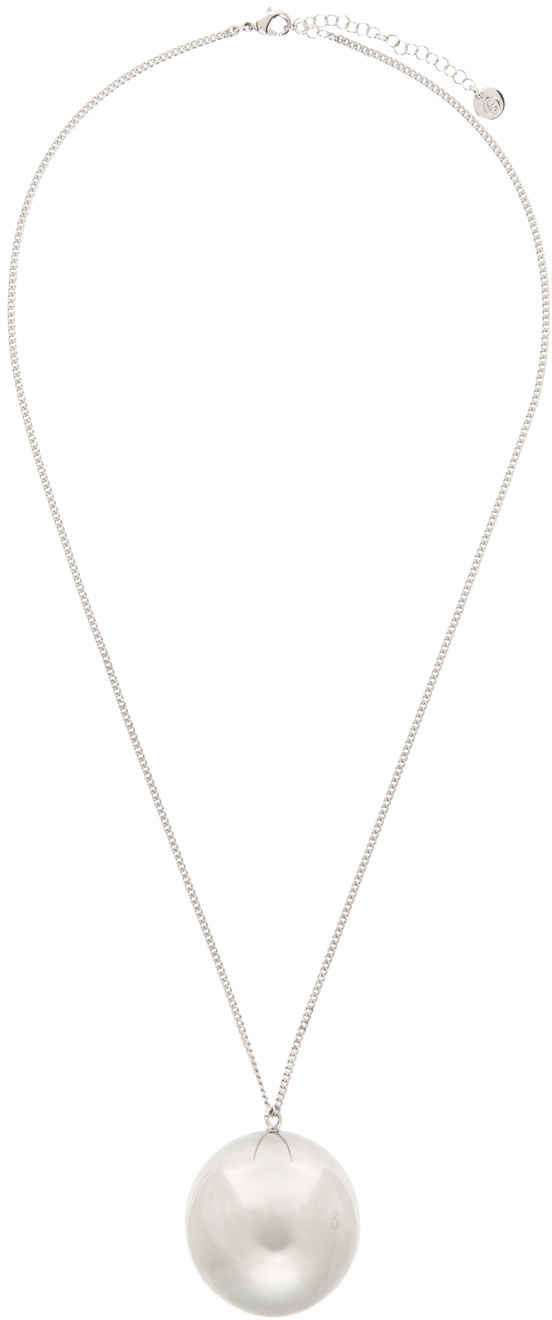 MM6 Maison Margiela: Silver Ball Chain Necklace