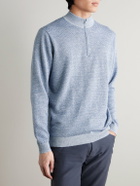 Peter Millar - Barlow Merino Wool, Linen and Cotton-Blend Half-Zip Sweater - Blue