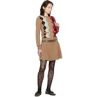 GANNI Beige Argyle Print Cardigan