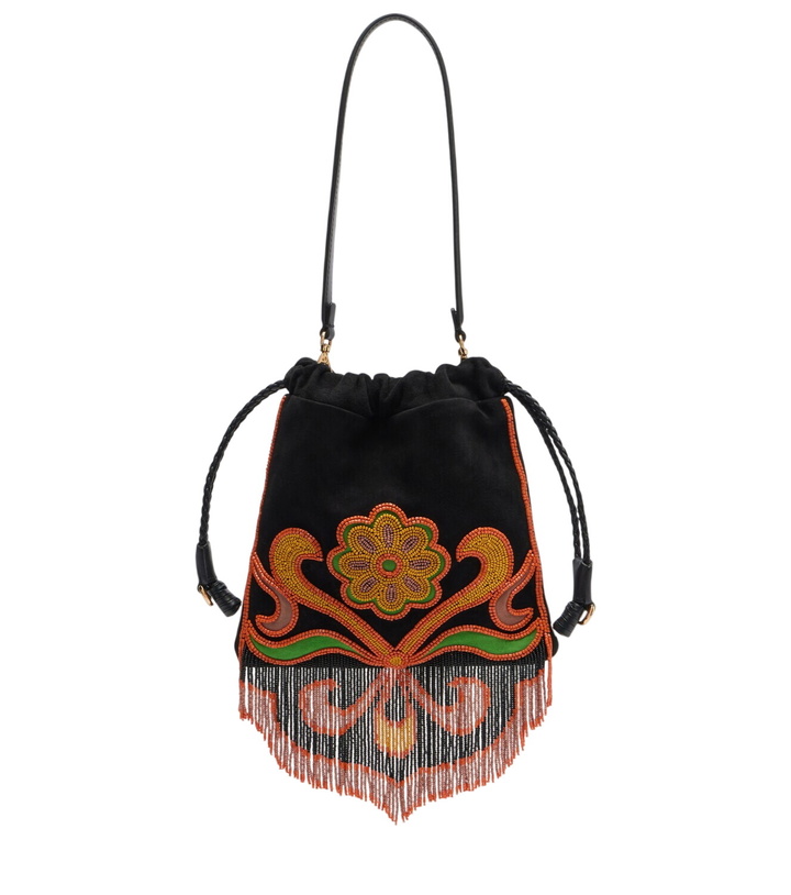 Photo: Etro Kalispera Small beaded suede shoulder bag