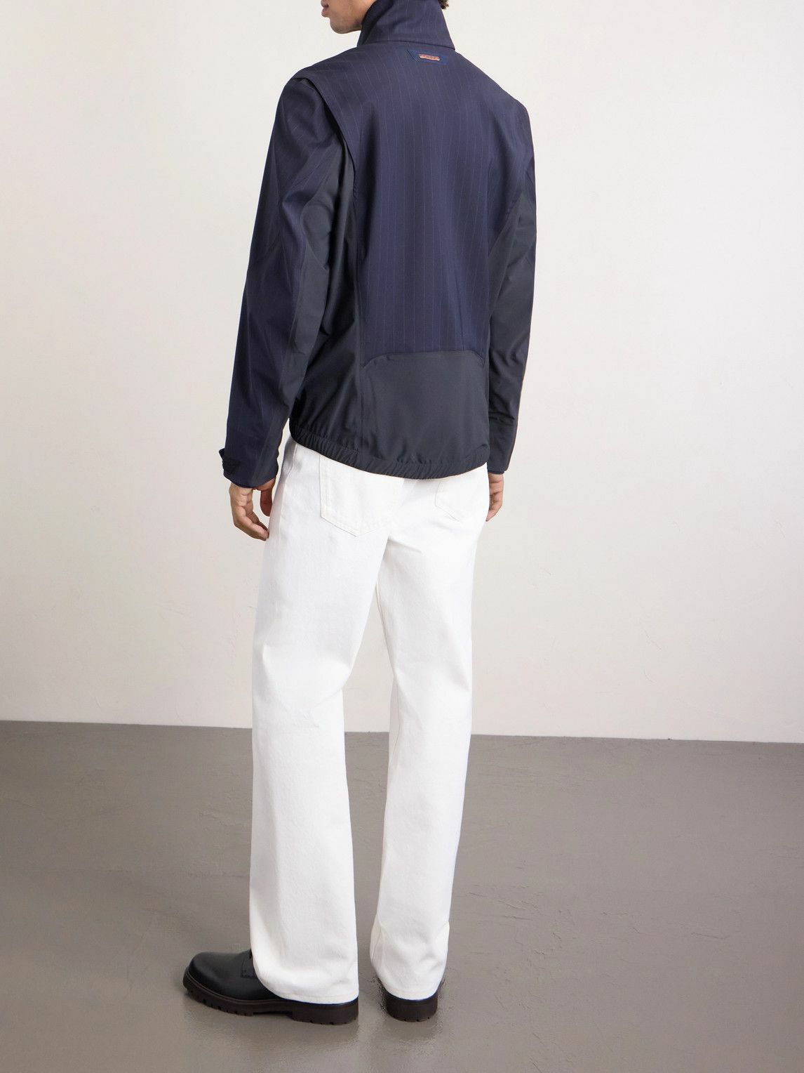 SEASE - Wind Seeker Pinstriped Virgin Wool-Blend Jacket - Blue