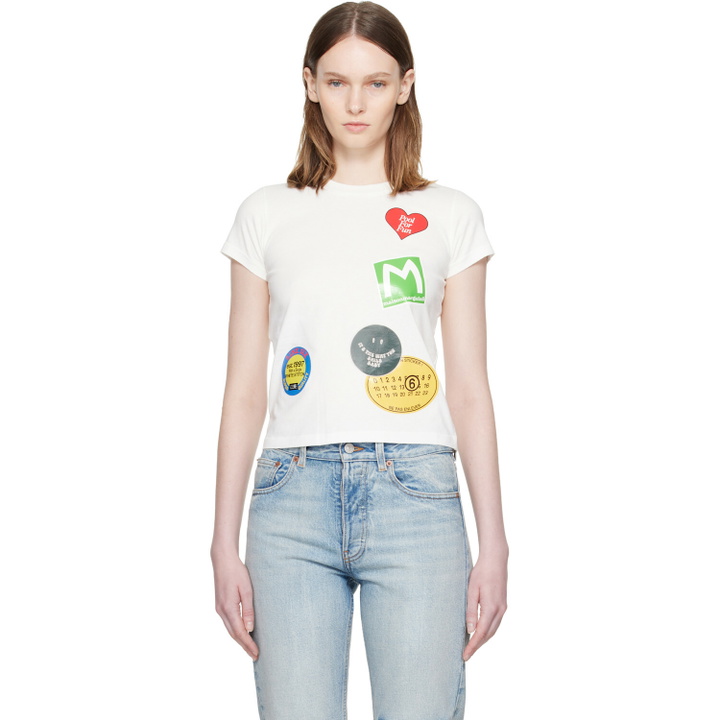 Photo: MM6 Maison Margiela White Sticker T-shirt