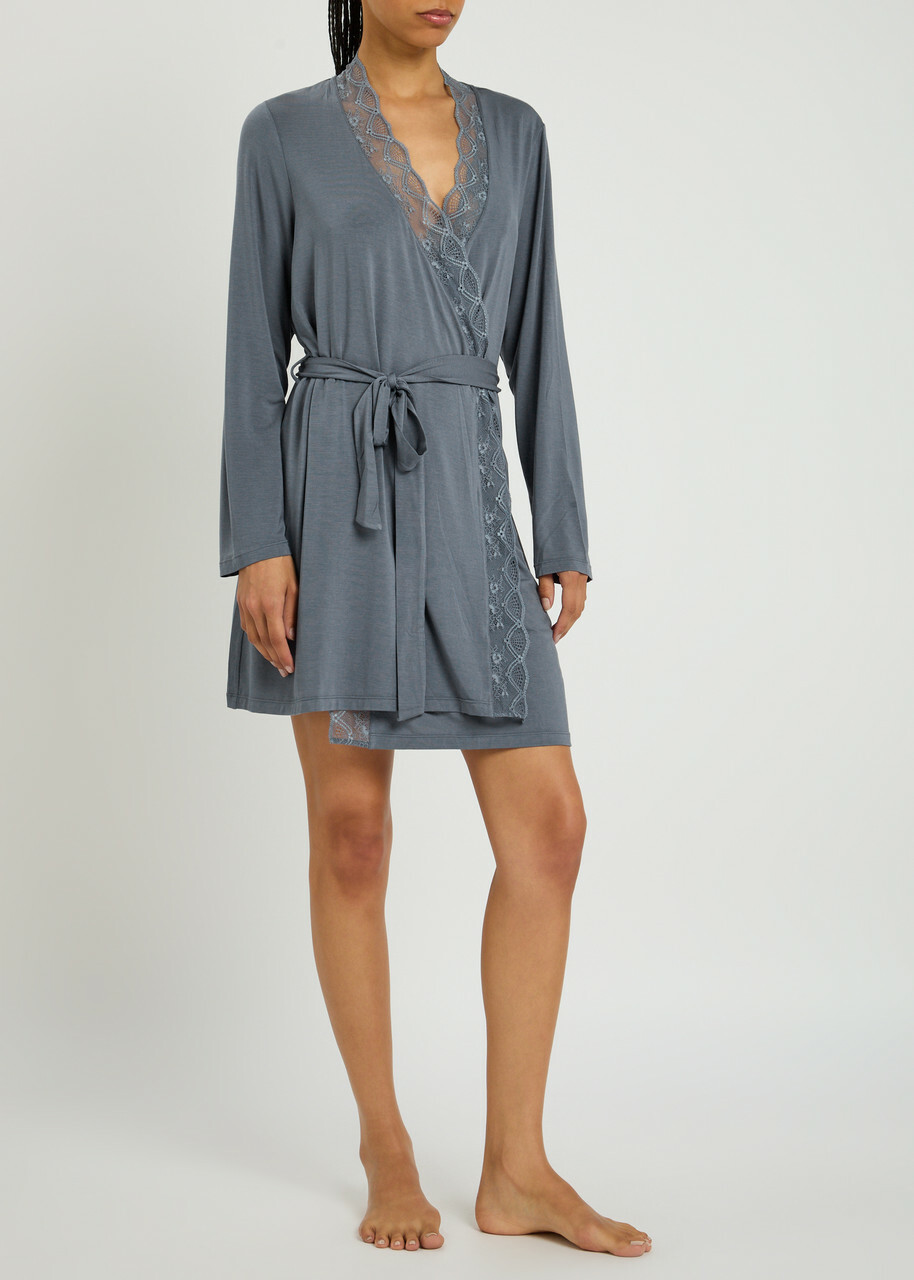 Eberjey Georgina Jersey Robe Grey