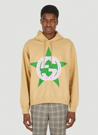 Logo Print Hooded Sweatshirt in Camel