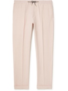 Paul Smith - Gents Straight-Leg Linen Drawstring Trousers - Pink